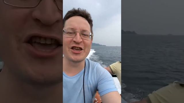 Hydrofoil ride from Cat Ba island to Haiphong in Halong bay, Vietnam