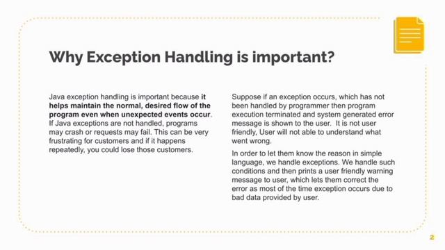 Why Exception Handling is important? #java #exceptionhandling