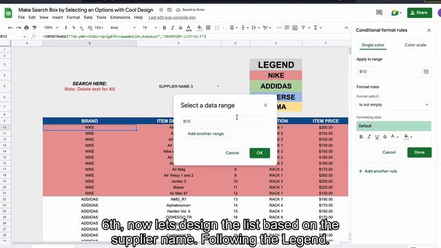 Google Sheet Select Option with Cool Design