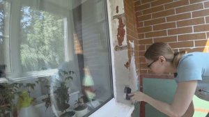 Ремонт продолжается !ВЫРАВНИВАНИЕ СТЕНЫ НА БАЛКОНЕ
