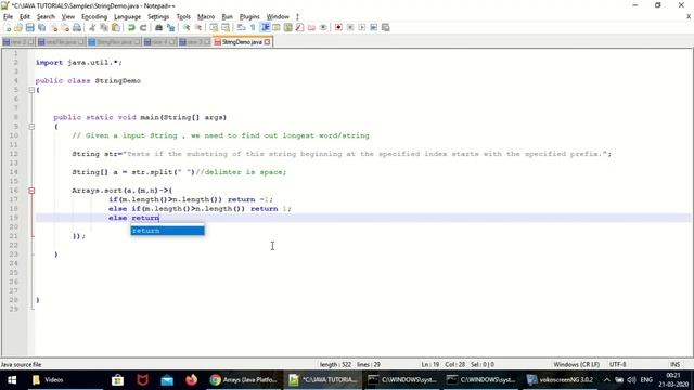 find string with longest length java