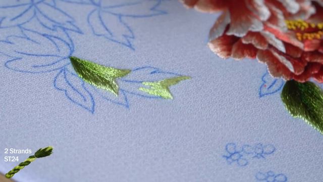 Hand Embroidery Art - Step by Step Design and Embroidery Peony Flower