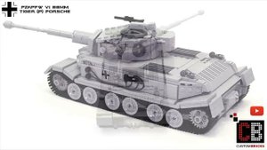 Custom WW2 WWII Panzer Tank Tiger Porsche 88mm Prototyp aus LEGO ® Steinen