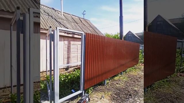 Установка ворот с калиткой в рамке смотреть онлайн
