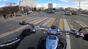 HONDA VTX1800F daily ride from Moscow-city part 1