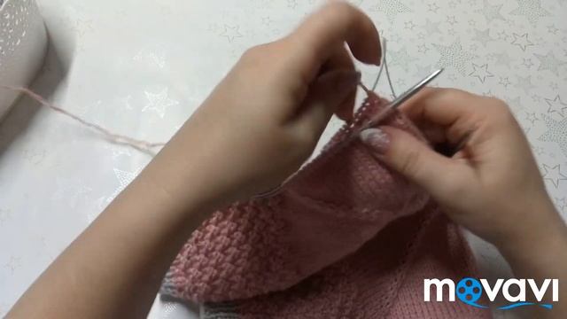 Детская кофточка спицами.Реглан сверху с ростком 2 Часть
