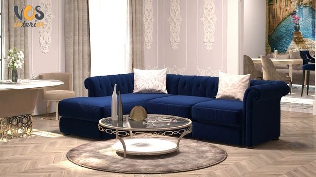 Интерьер кухни гостиной в классическом стиле в 4К смотреть онлайн