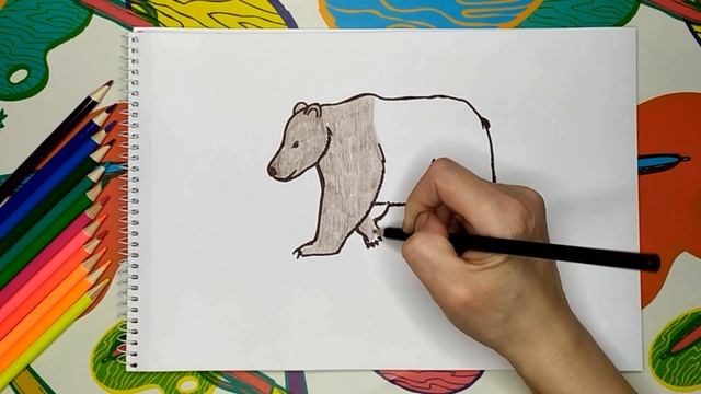 Как нарисовать медведя ? .| How to draw a bear. смотреть онлайн