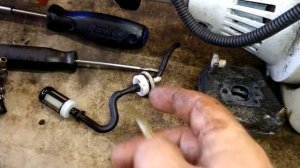 stihl hl100 poll saw carburetor fuel line repair