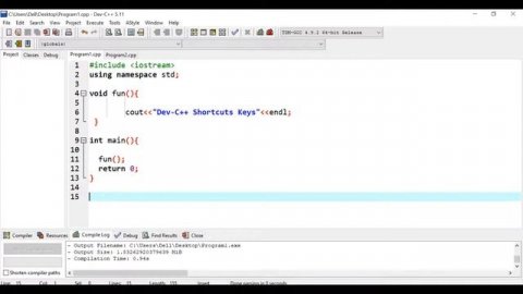 Dev c++ shortcut keys || c++ || c++ tutorial || c++ programming || programming languages