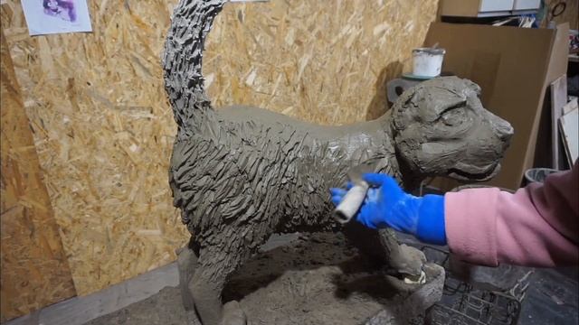 Скульптура . КОТ из Артбетона. Декор.