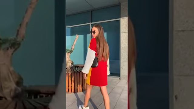 Свитер-туника оверсайз триколор смотреть онлайн