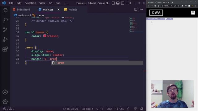 Build a Responsive CSS Navbar & Animated Menu with HTML, CSS & JavaScript | Beginner tutorial 2022