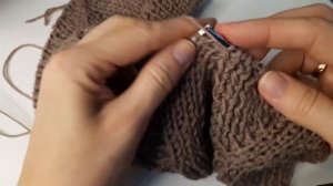 Тёплое платье цвета кофе./Вязание спицами./МК