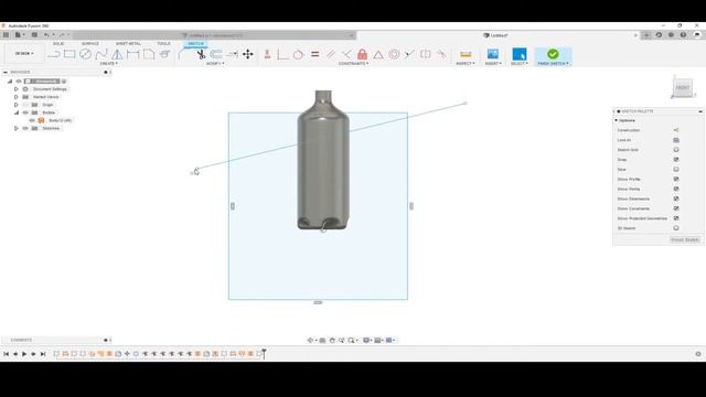 P.41. Water bottle in Fusion 360 (Surface) / Моделируем бутылку для воды Fusion 360 смотреть онлайн