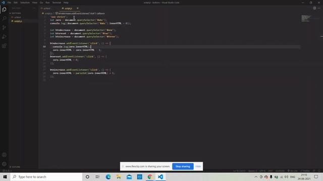 increase, decrease, reset buttons code using react js(for beginners)