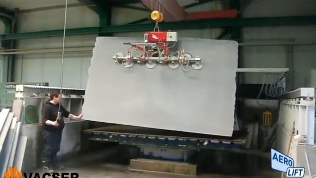 Подъем и складирование гранитных плит
