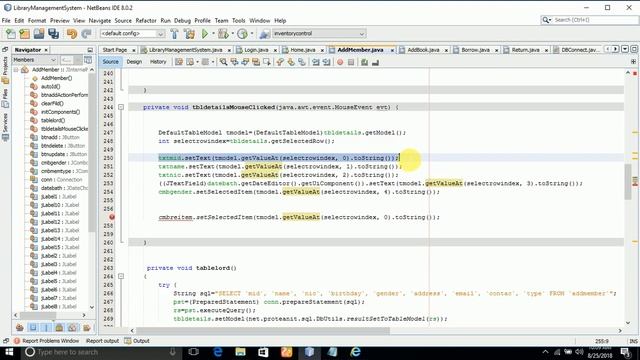 Java Library management system - step by step complete tutorial with source code #07