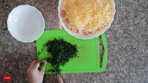 Ленивая ачма из лаваша с колбасой и сыром