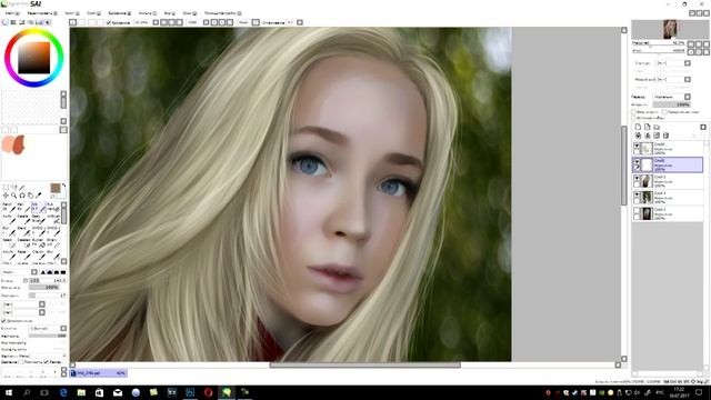 Обработка фото под арт в Photoshop and Paint Tool Sai by Anastasia Belyga смотреть онлайн