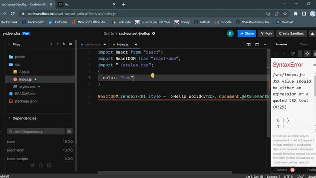 React tutorial - 02 | Attributes in react | React styling | add  css in react.js | React.js course