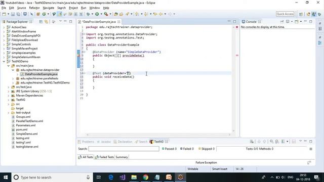 TestNG Dataprovider Annotation Example | @DataProvider Annotation Example смотреть онлайн