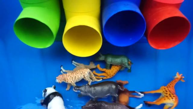 Игрушечные животные достаем из воды. Обучающее видео для детей | Животные зоопарка | Игрушки смотреть онлайн