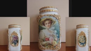 В стиле винтаж декорируем банку, которую чуть не выбросила. Декупаж.