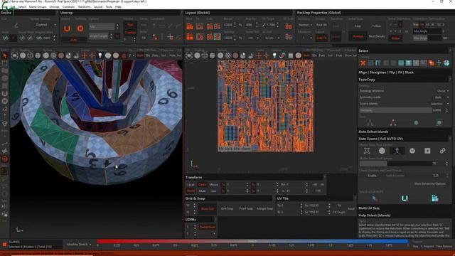 3d "Хаммер". Часть 21 - Развертка в Ризом (RizomUV Unwrap GameReady Humvee. Part 21)