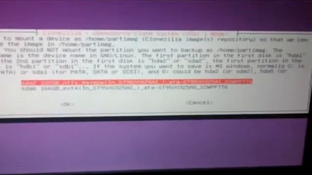 Клонирование системы при помощи Clonezilla