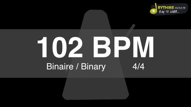 Metronome Clic - 102 BPM - Drums Sound - binaire смотреть онлайн