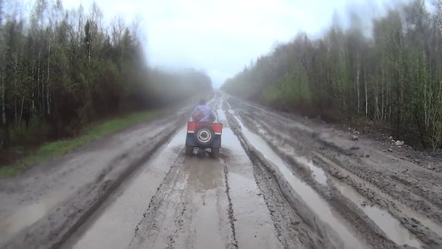 дорога в лесной зоновский поселок Красный Берег