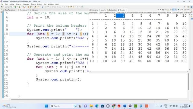 How to format output on console | printf() method in java | Printing the table using printf() metho смотреть онлайн