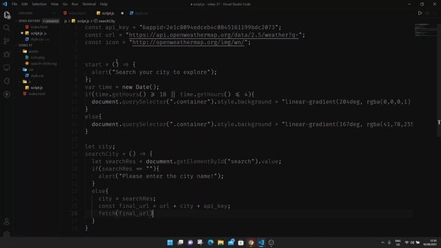 Building a Weather App using HTML, CSS, JavaScript and OpenWeather API | Javascript Projects