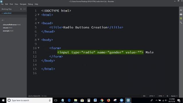 Html Tutorials For Beginners - 10 | Radio Buttons In Html