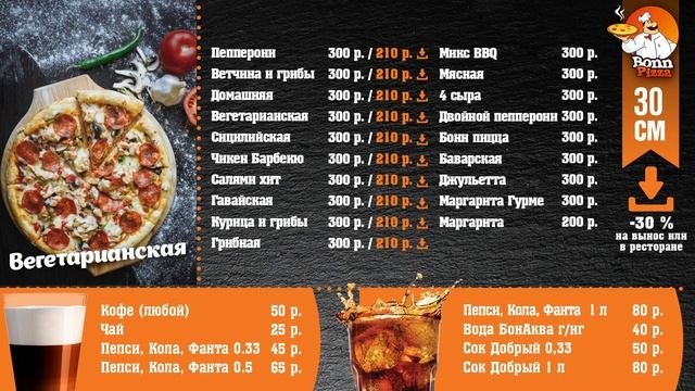 Цифровой меню борд для фуст фуд кафе