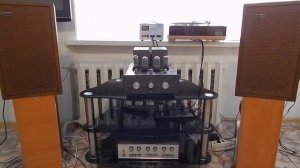 Акустика *SCOTT S-17* с ламповым усилителем.