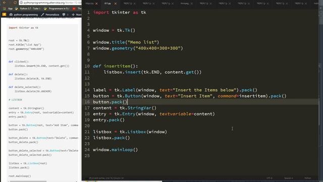 Python and Tkinter - Listbox, how to add and delete items
