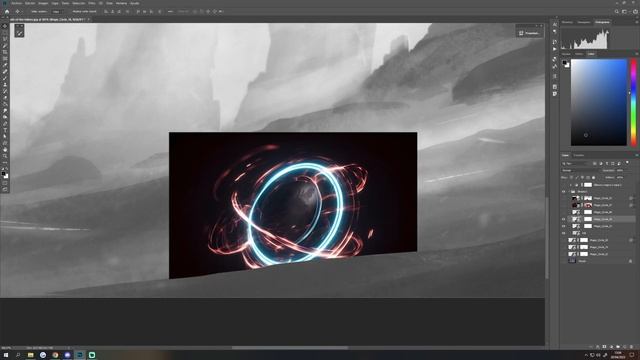 PHOTOBASHING Concept Art TUTORIAL: How to use MAGIC CIRCLE Effect Overlay Resource Pack in Photosho смотреть онлайн