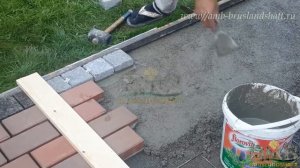 Укладка тротуарной брусчатки на трассовый раствор TUBAG TDM (quick-mix).Мощение на трассовый раство