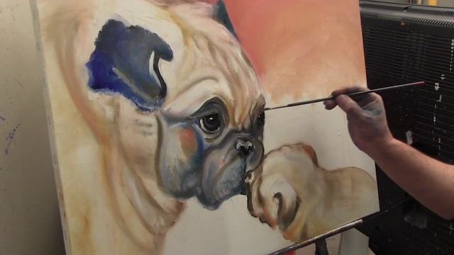 Научиться рисовать мопсов,художник Игорь Сахаров, уроки рисования, живопись для начинающих смотреть онлайн