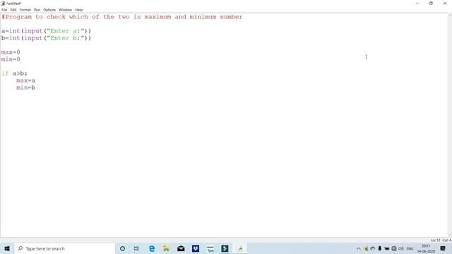 5. Maximum and Minimum Program in Python || Python Tutorial for Beginners by Hifzur Rahman