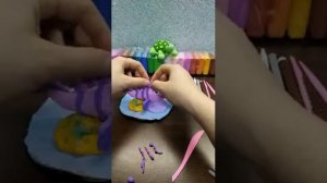 Коралловый риф с рыбкой. Из воздушного пластилина.