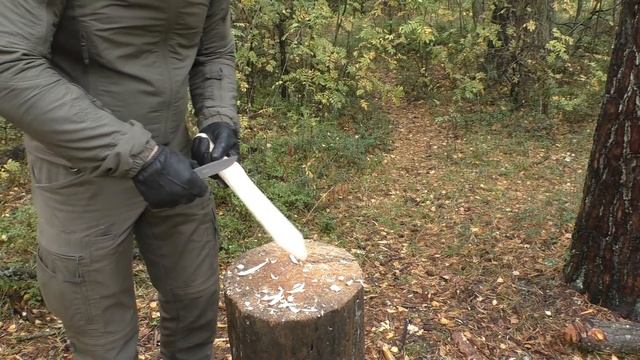 Строгание ножом SANTI Kizlyar Supreme смотреть онлайн