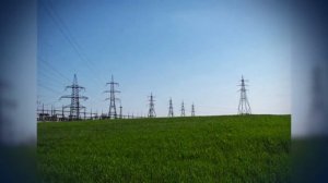 ЛЭП 330 и 150 кВ. На 10-й секунде звук срабатывания  высоковольтного выключателя.