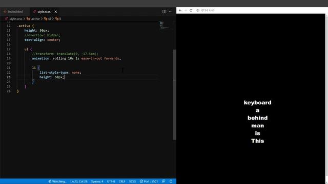 【MBAK】Pure CSS | CSS Text Scroll Effects | Text Slot machine #onlinetutorials