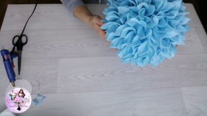 БЕСПЛАТНЫЙ МК- НОЧНИК ПУШИСТЫЙ ШАР ГОРТЕНЗИЯ ИЗ ИЗОЛОНА