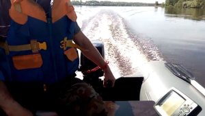 Сапсан 380 и мотор 9.8. пробный выход на воду