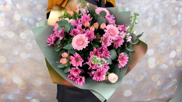 Обзор на букет с хризантемами и герберами "Сольфеджио" смотреть онлайн