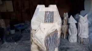 УЧУСЬ ПИЛИТЬ ФИГУРЫ ИЗ БРЁВЕН БЕНЗОПИЛОЙ | МИШКА С РЫБОЙ